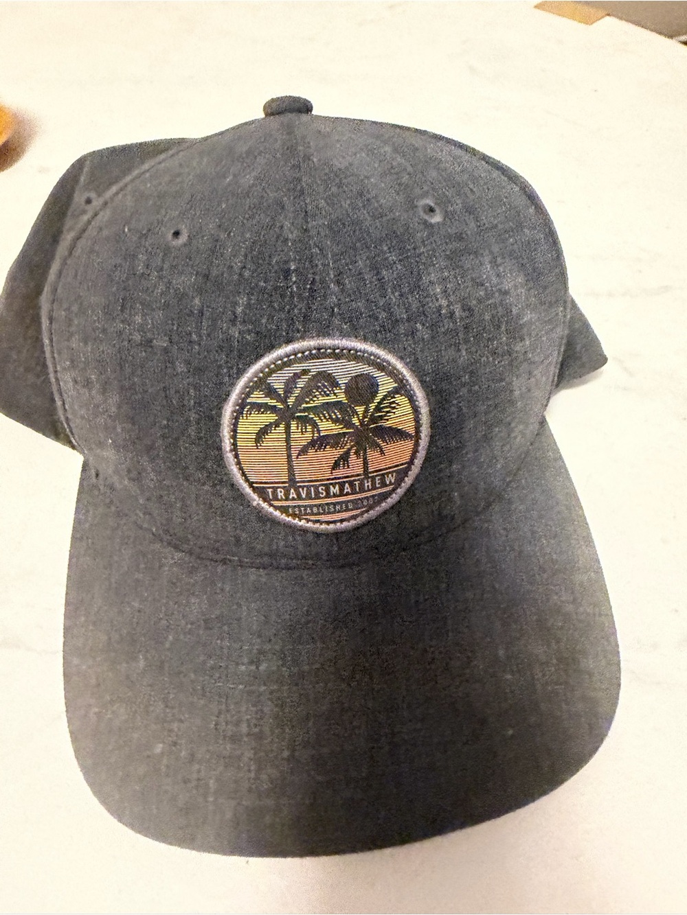 Travis Mathew Charcoal Palm Tree Patch Baseball Cap